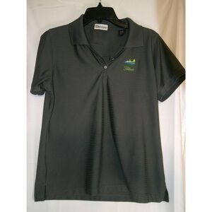 Lady Divots Dark Gray Golf Polo Shirt‎ w/Embroidered Logo Performance Wear M